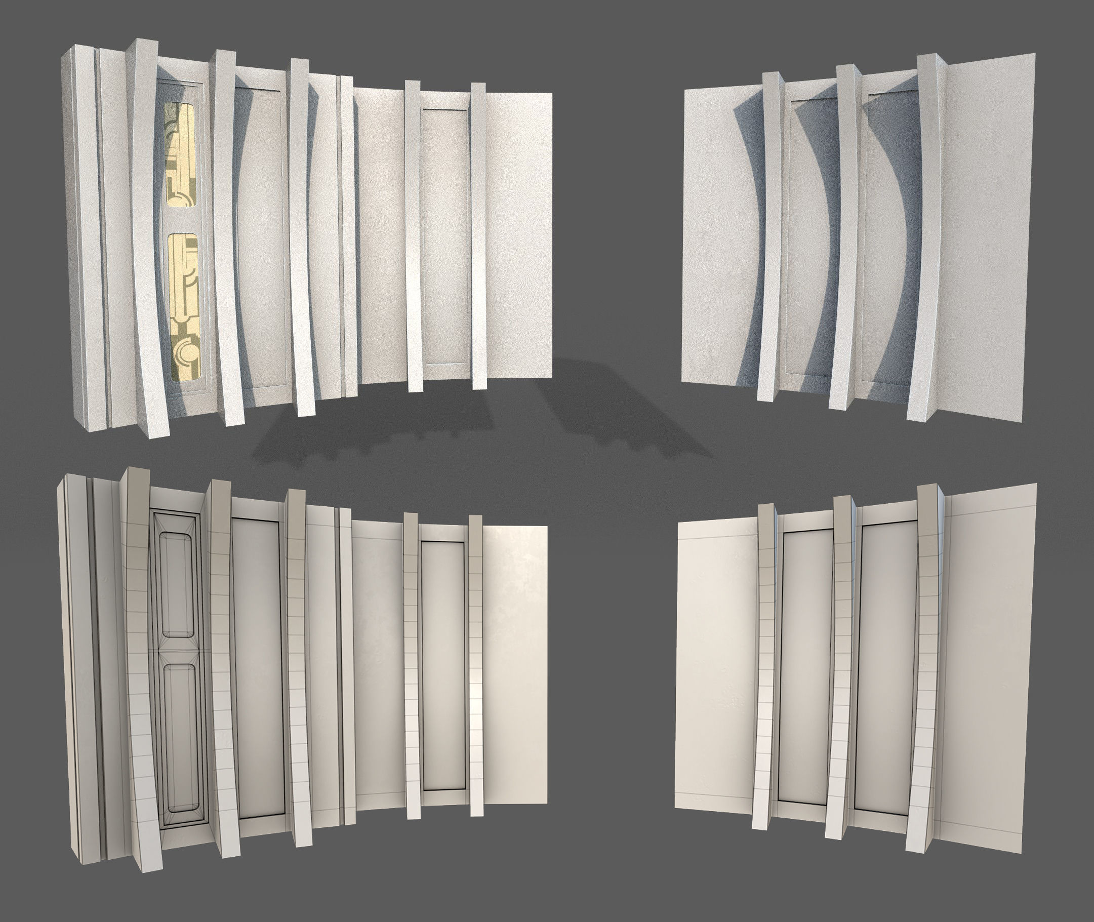 CloudCity Upper Corridors Asset Packs Low-poly 3D model_51