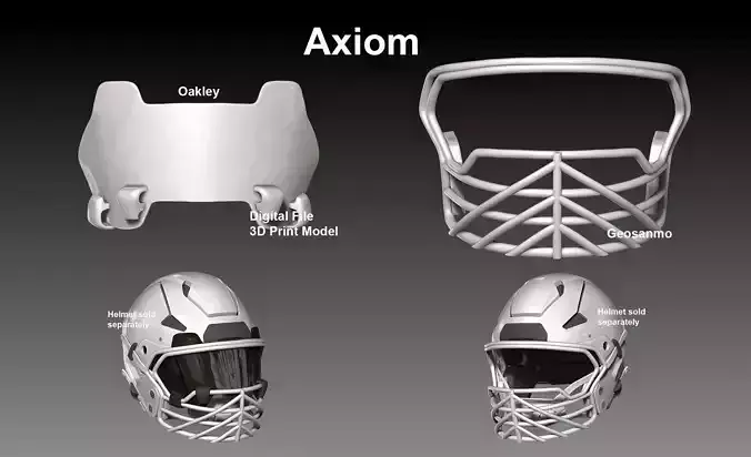 Oakley Visor and Facemask for NFL Riddell AXIOM Helmet Geosanmo