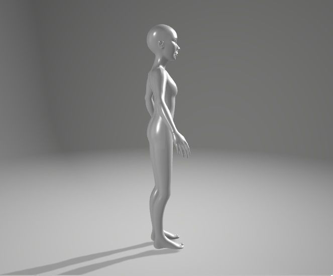 Base corporal femenina animada Low-poly 3D model_3
