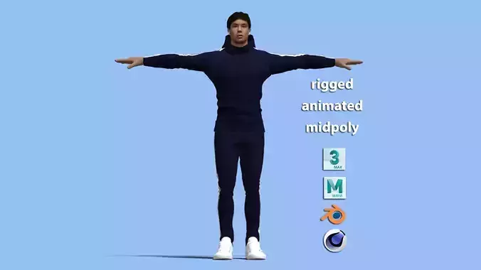 T-Pose Rigged Sport man