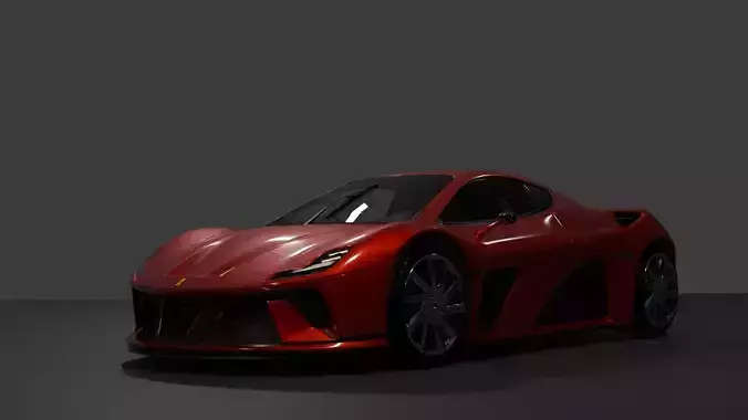 Realistic Ferrari 296 GTB PL Rigged  HighPoly  and Customizable 3D model