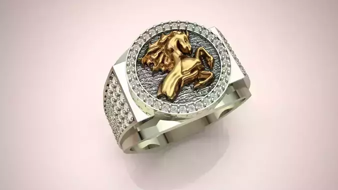  Horse Diamond Ring 3D print model