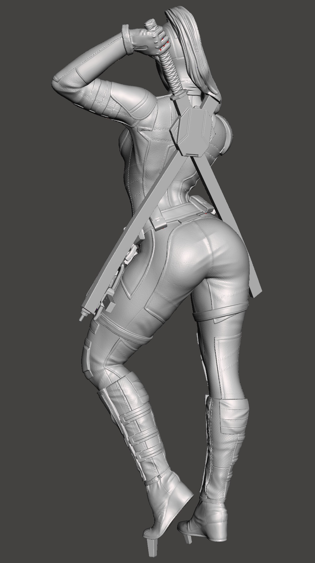 Lady Red 3D Model 3D print model_4
