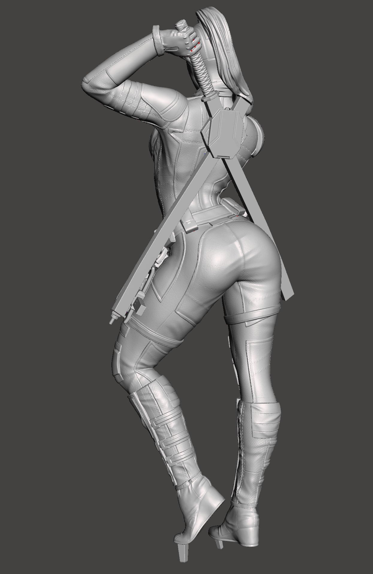 Lady Red 3D Model stl 3d print ready 3D print model_4