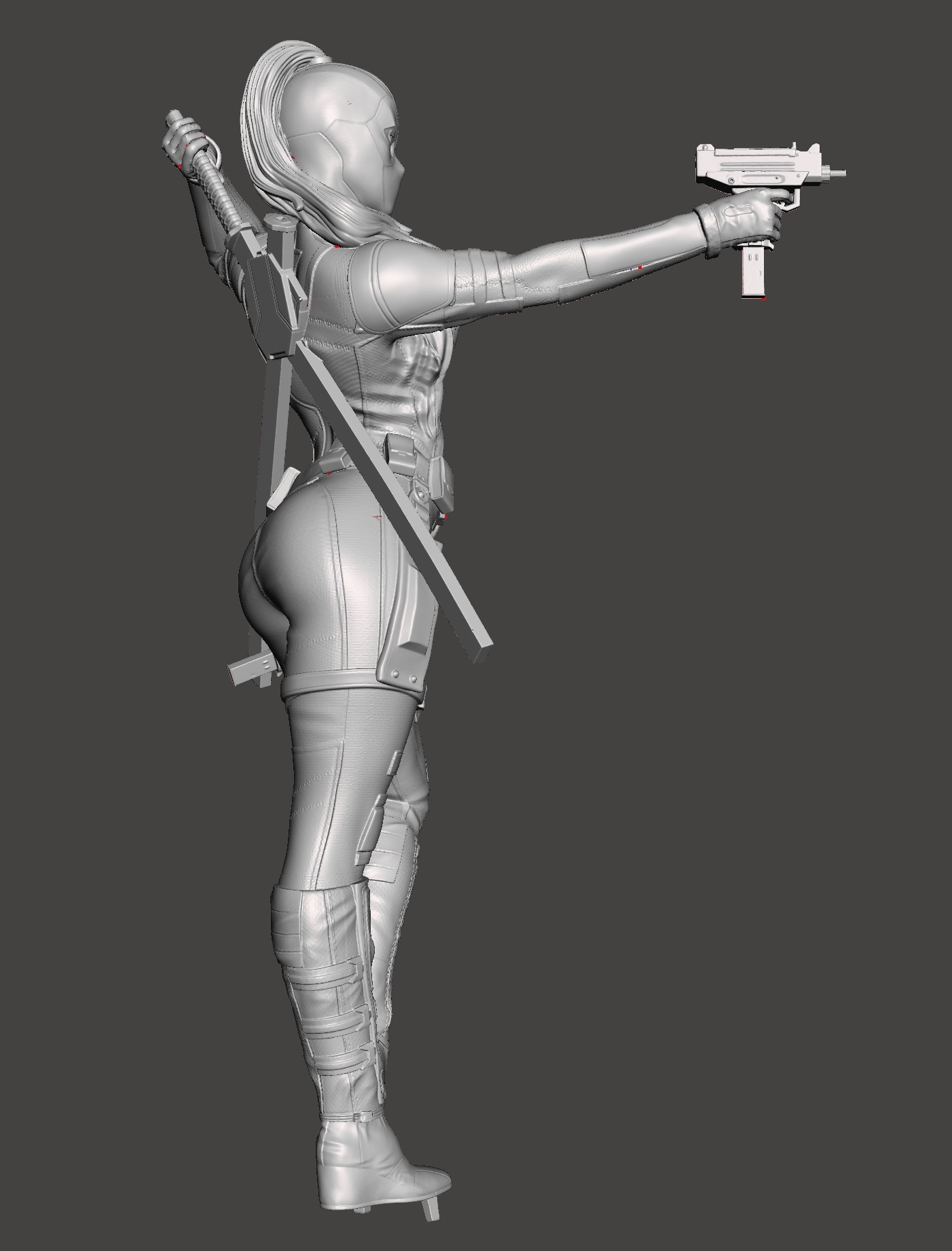 Lady Red 3D Model stl 3d print ready 3D print model_5