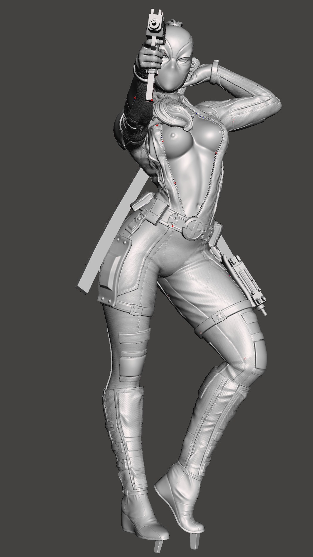 Lady Red 3D Model stl 3d print ready 3D print model_1