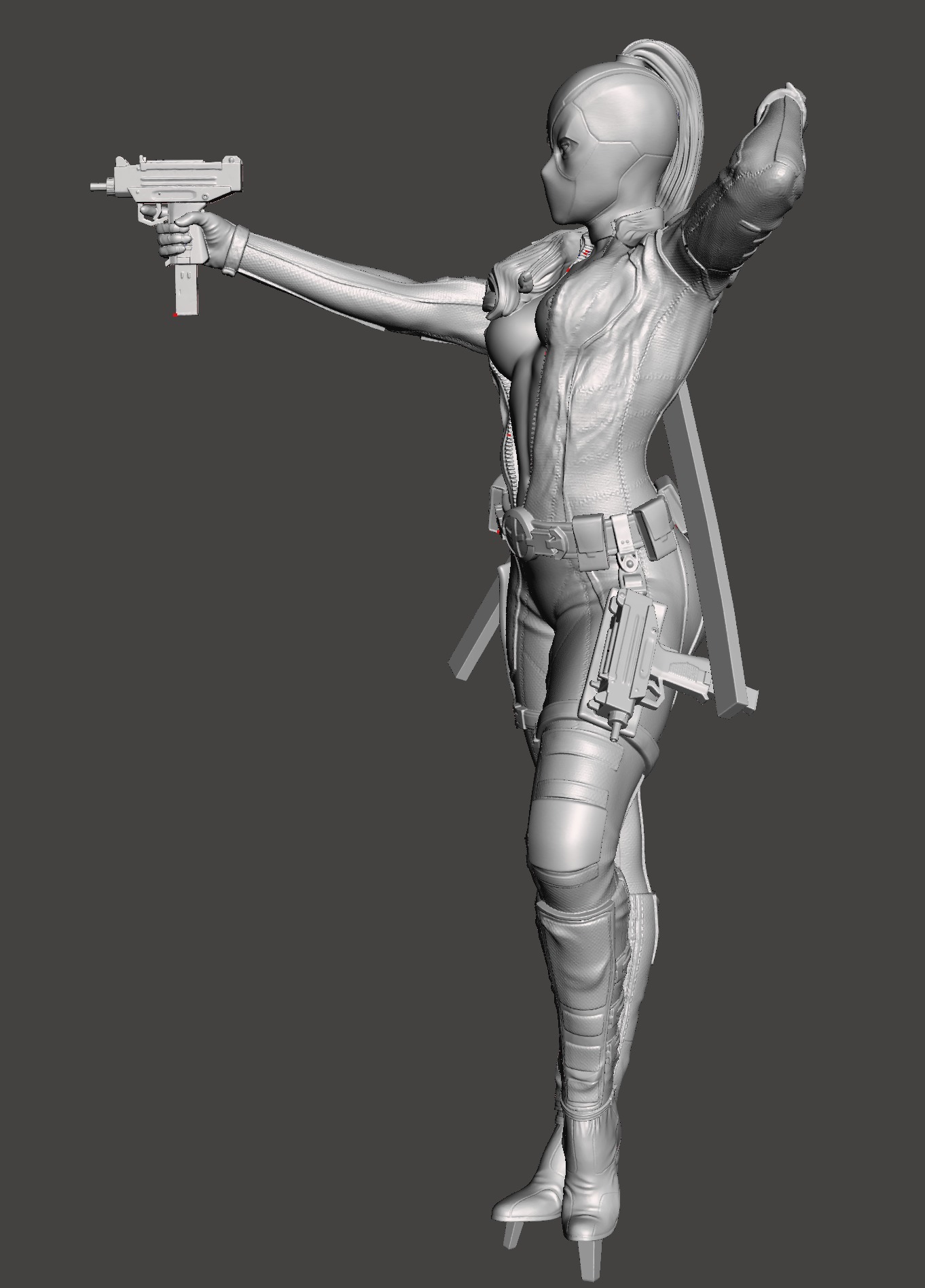 Lady Red 3D Model stl 3d print ready 3D print model_3