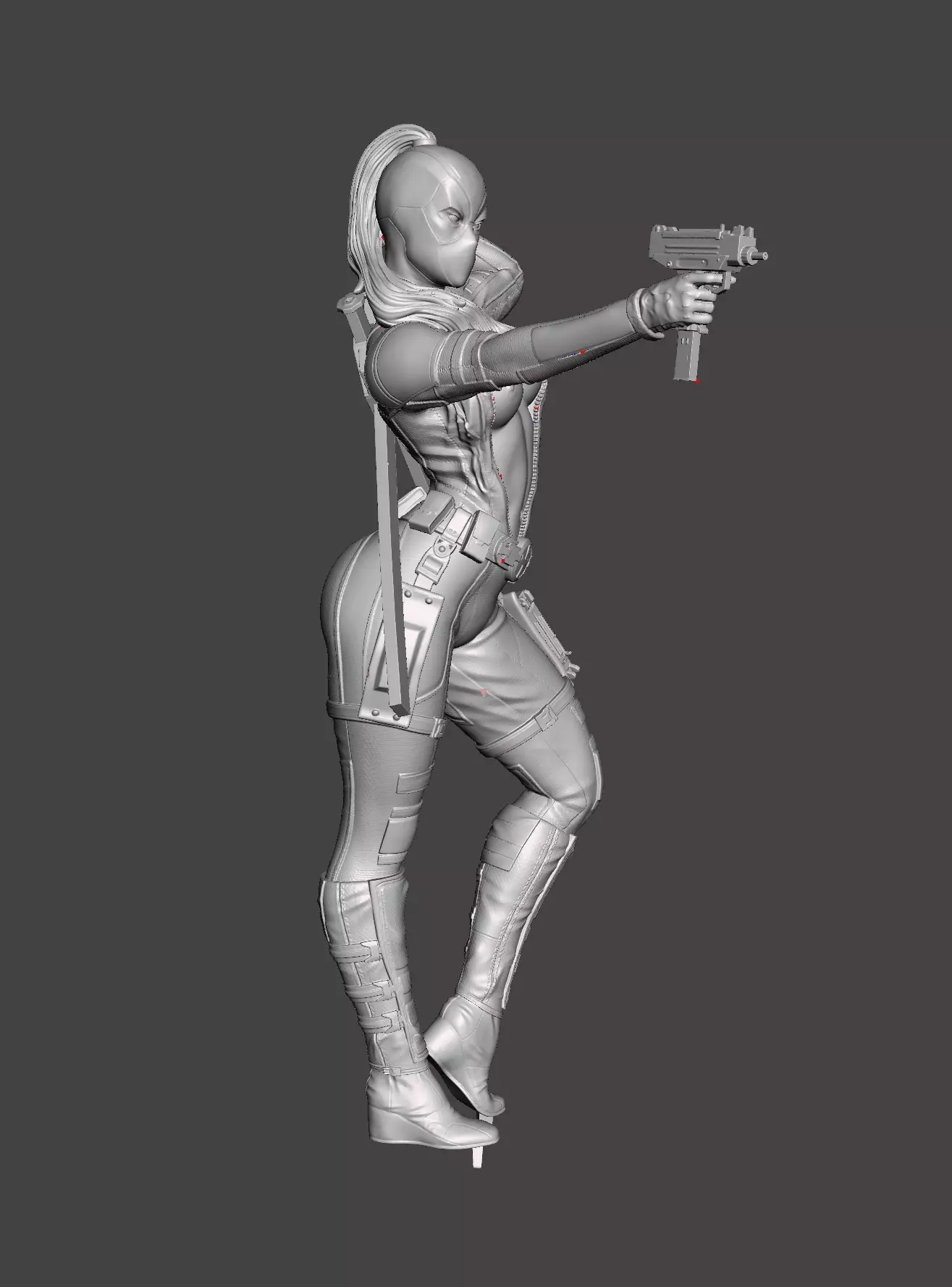 Lady Red 3D Model stl 3d print ready 3D print model_0