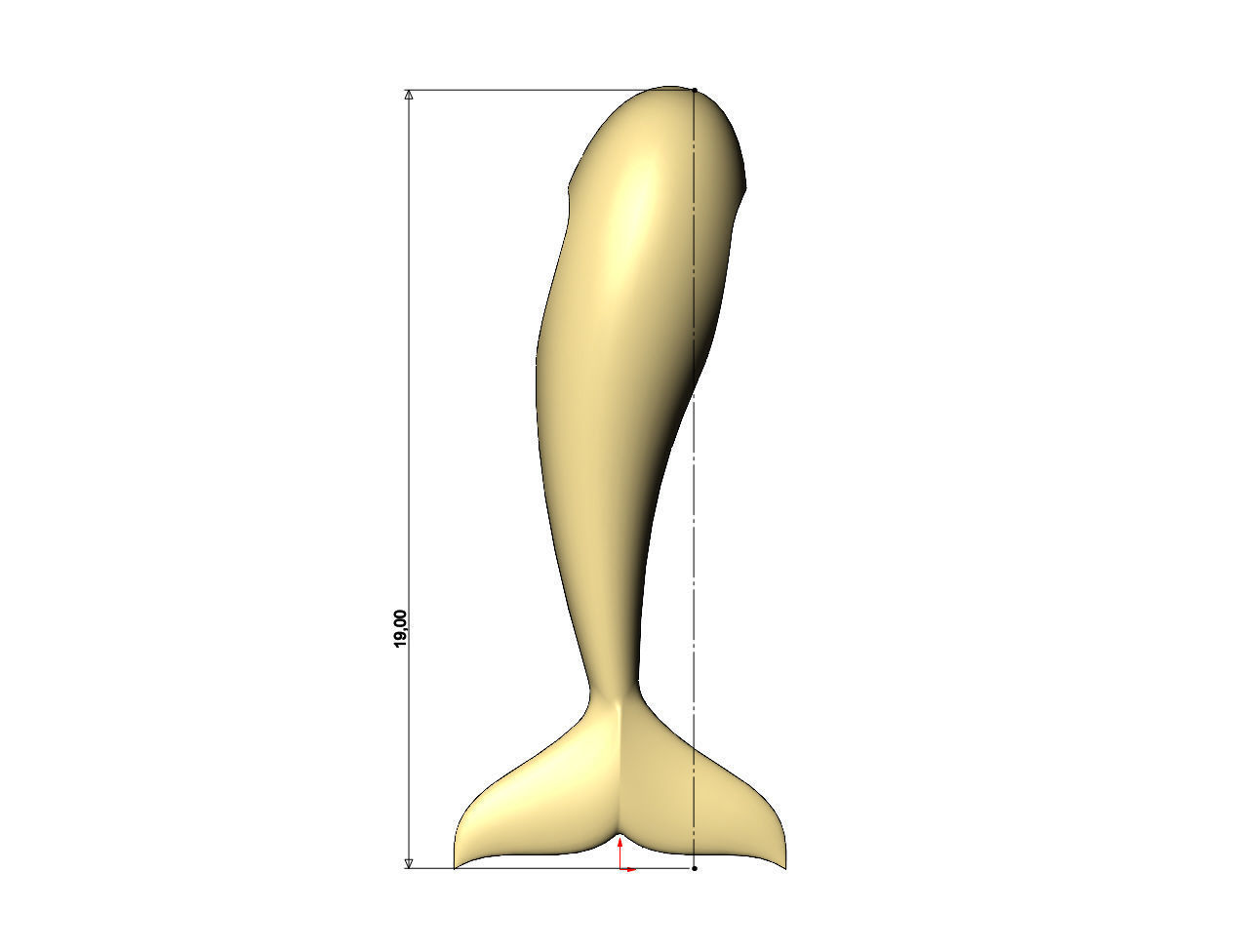 Fish whale tail pendant charm slider 3D print model_6