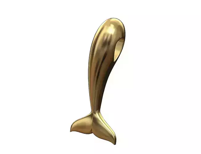 Fish whale tail pendant charm slider 3D print model