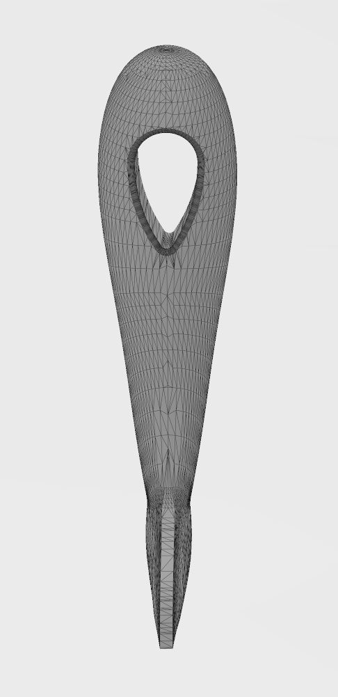 Fish whale tail pendant charm slider 3D print model_14
