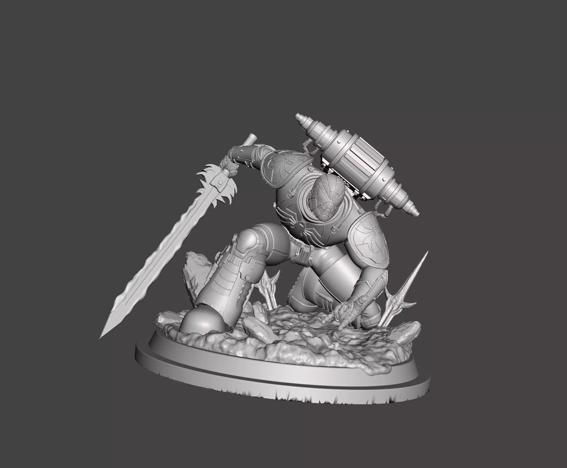 spiderman 3d model with base 3d print ready 3D print model_0