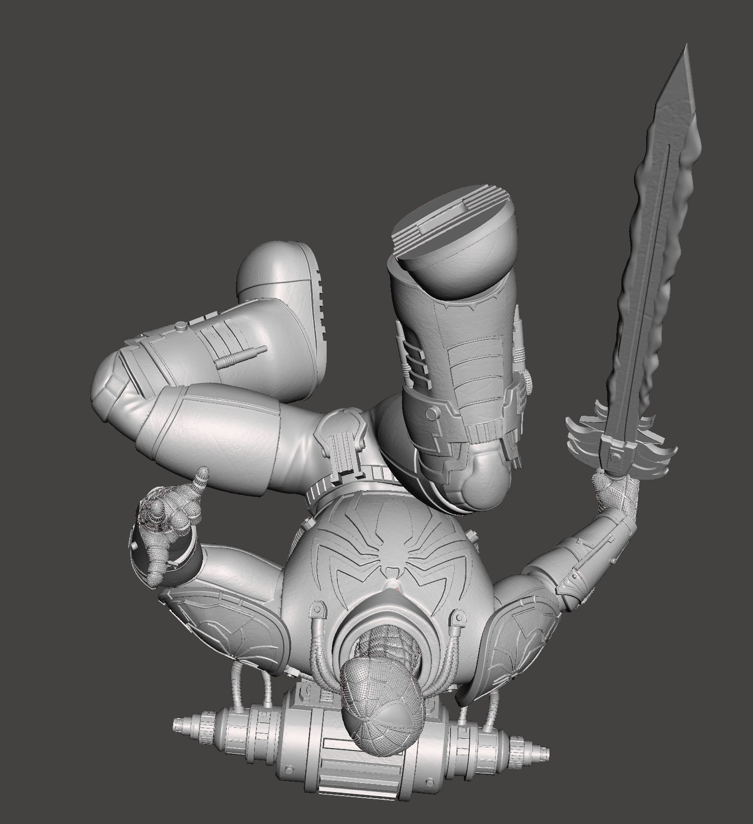 spiderman 3d model with base 3d print ready 3D print model_3