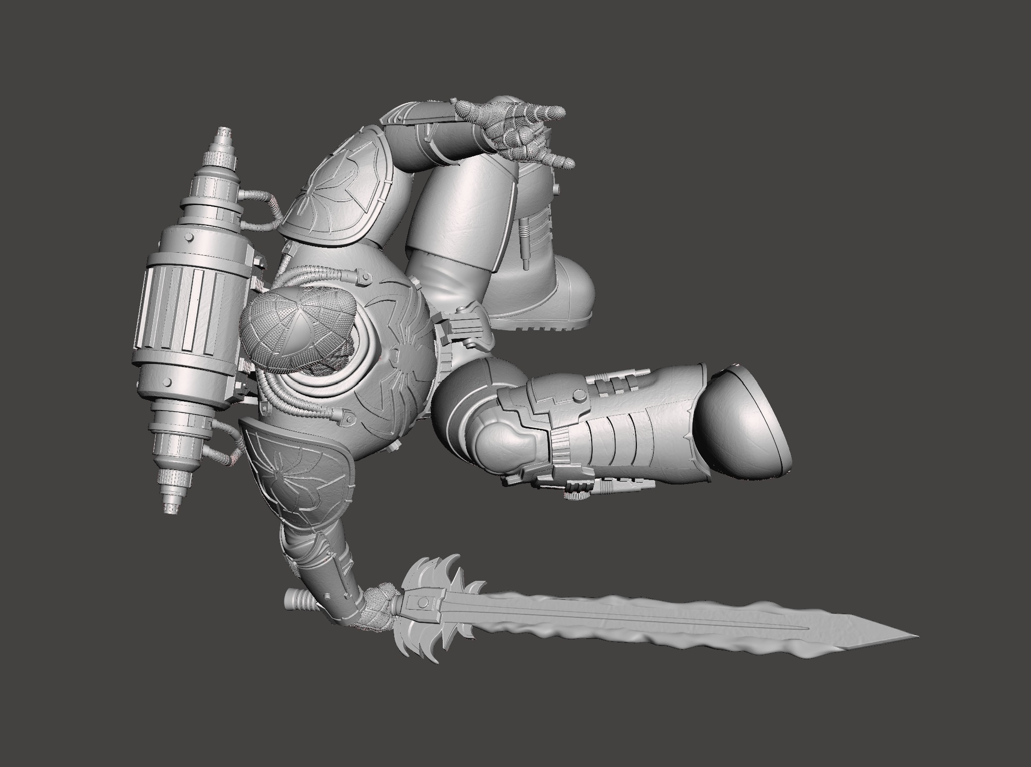 spiderman 3d model with base 3d print ready 3D print model_2