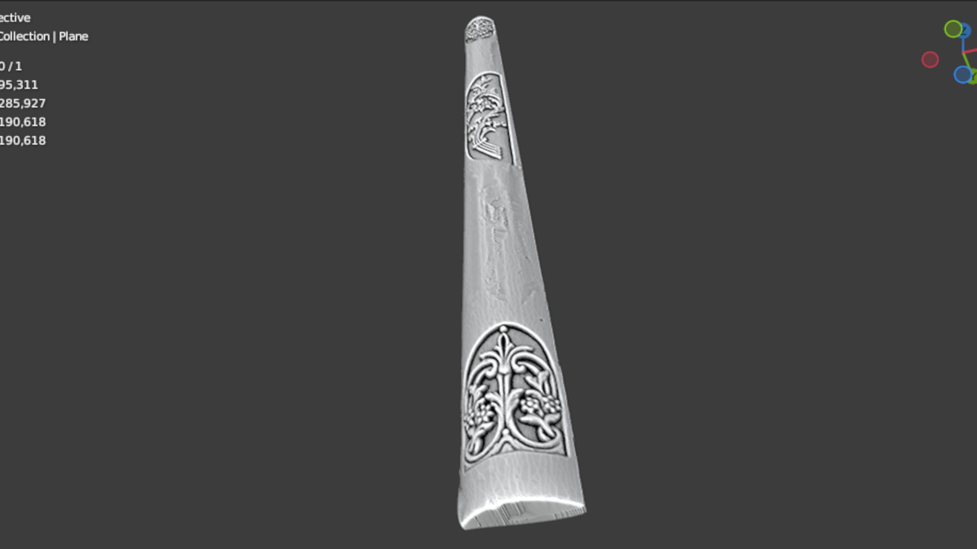 Classic decor ornament carved 02 3D model_2