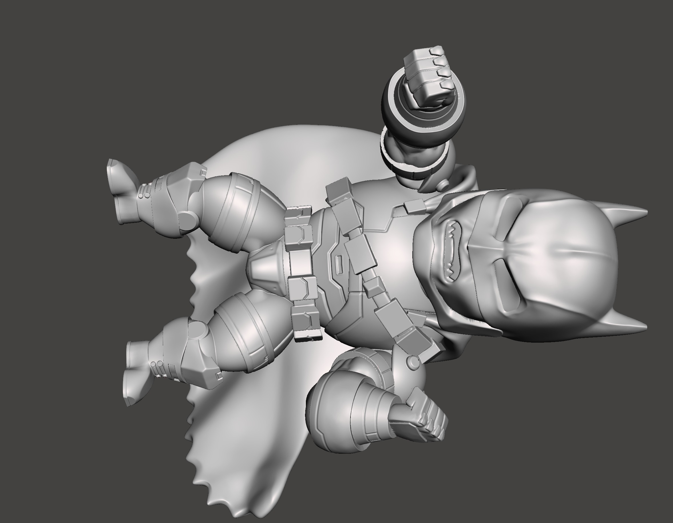 batman chibi 3d model with base ready for 3d print 3D print model_4