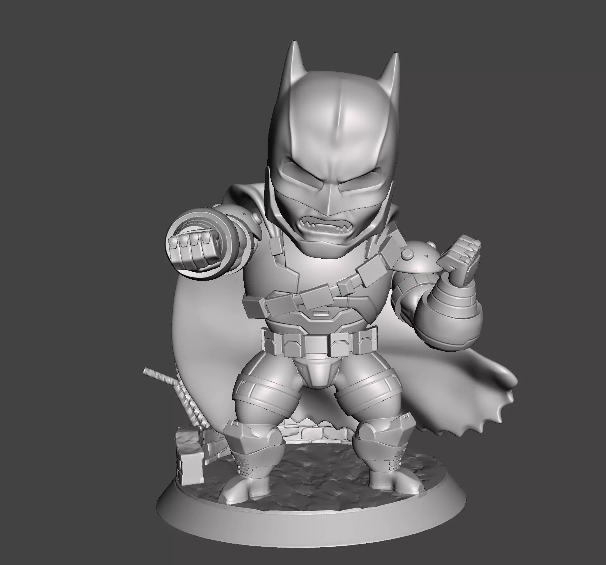 batman chibi 3d model with base ready for 3d print 3D print model_0
