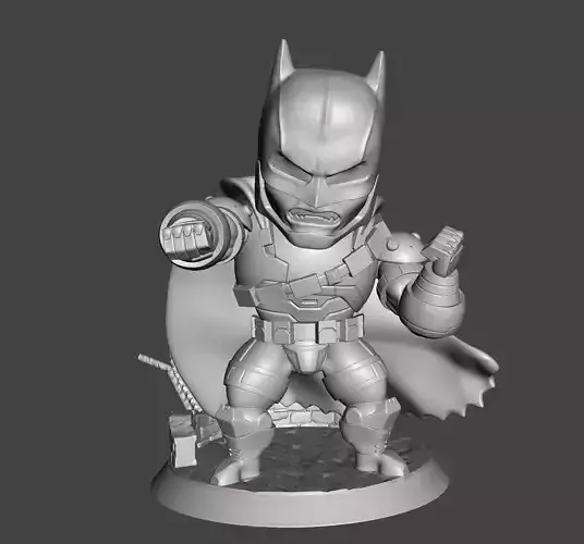 batman chibi 3d model with base ready for 3d print