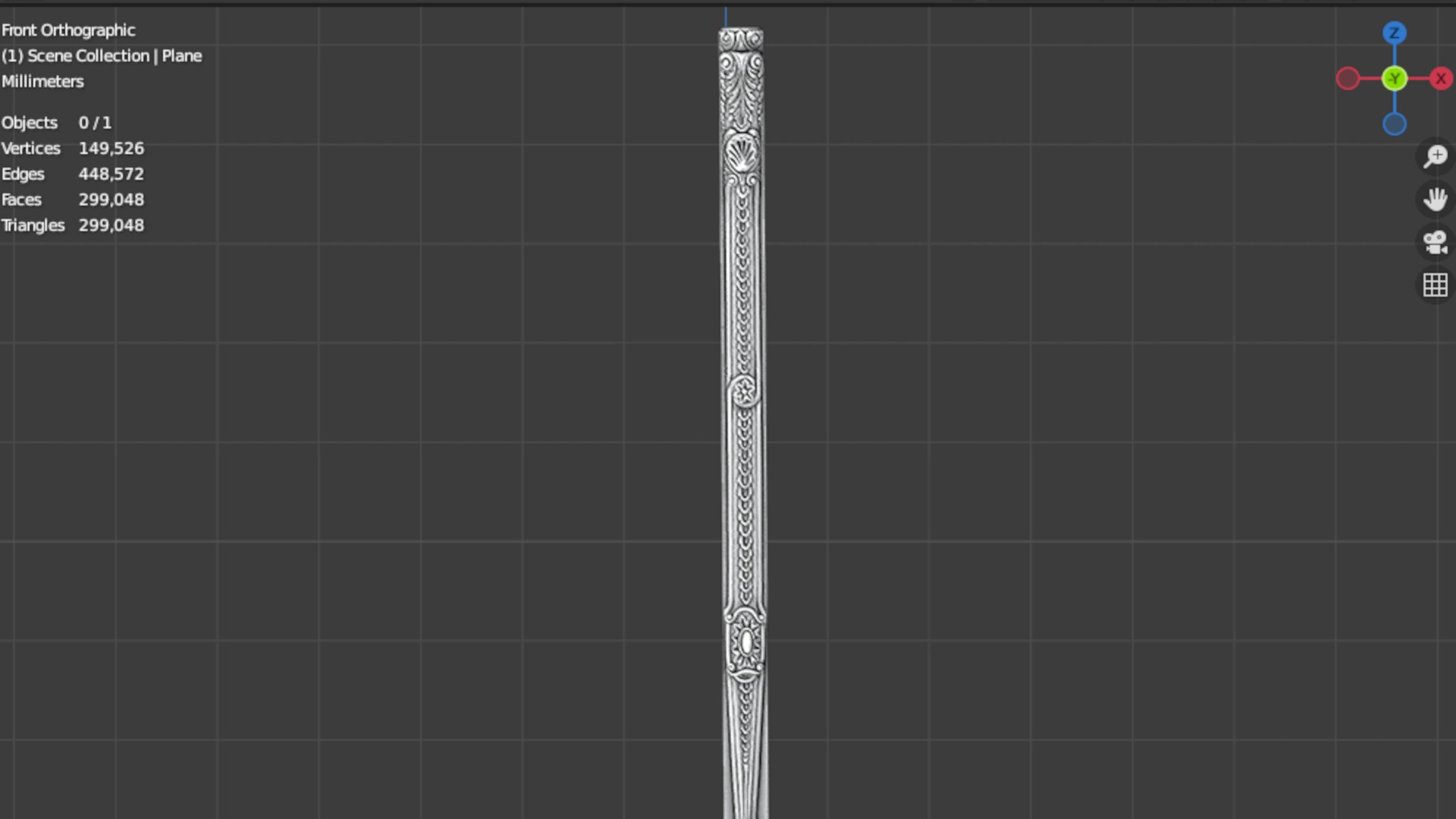 Classic decor ornament carved 03  3D model_6