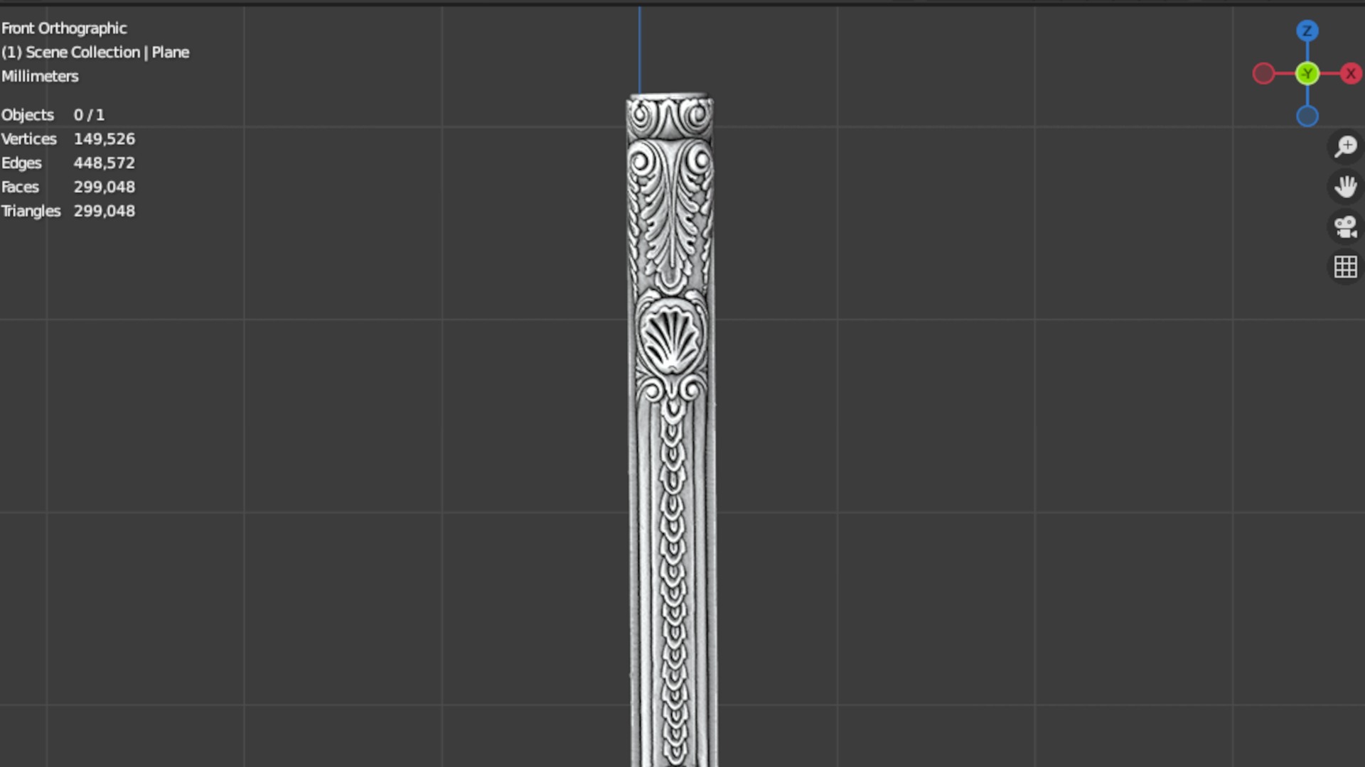 Classic decor ornament carved 03  3D model_3