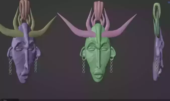 African Baule Sun Mask 3D print model