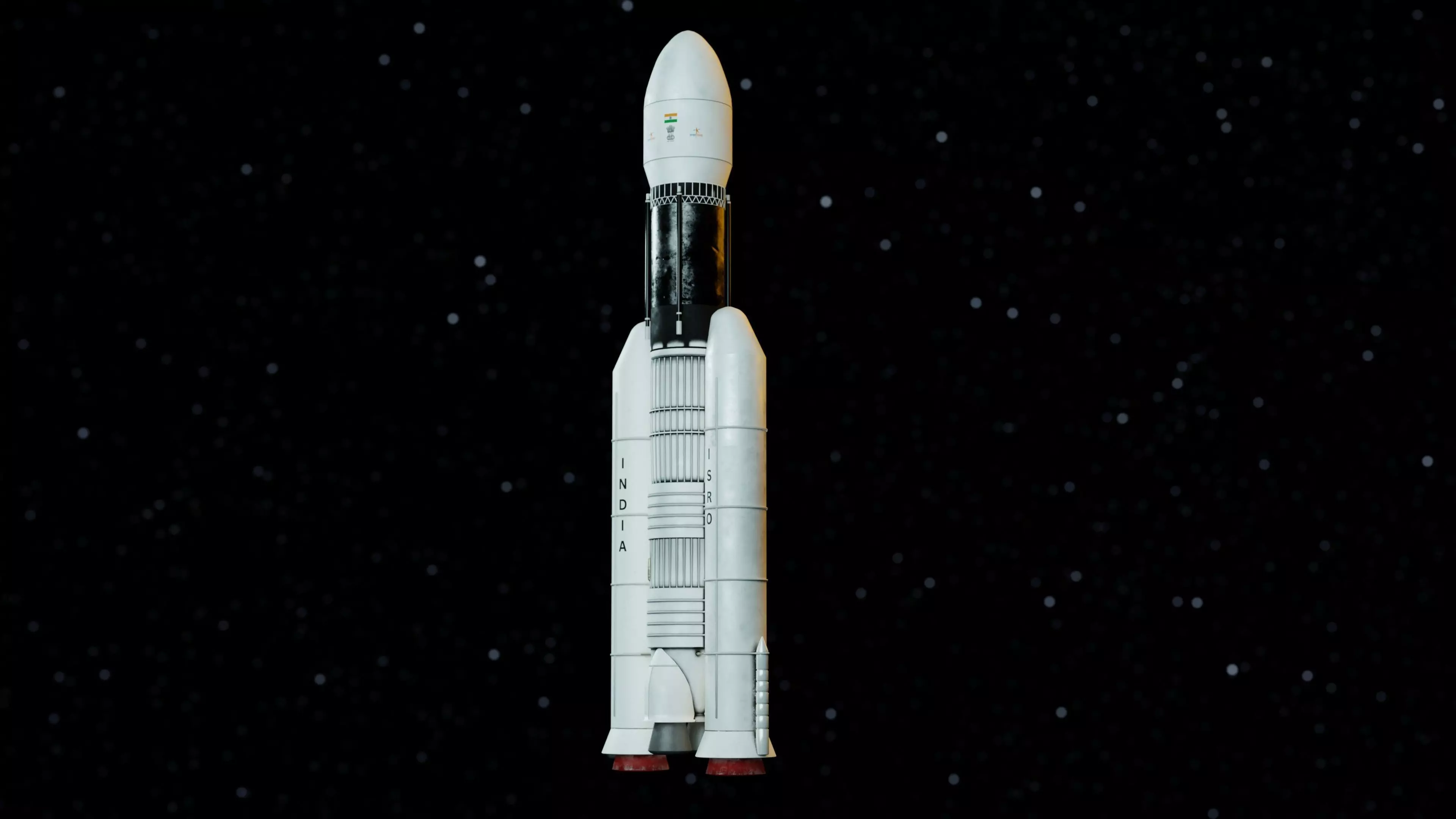 Chandrayaan 3 rocket Low-poly 3D model_0