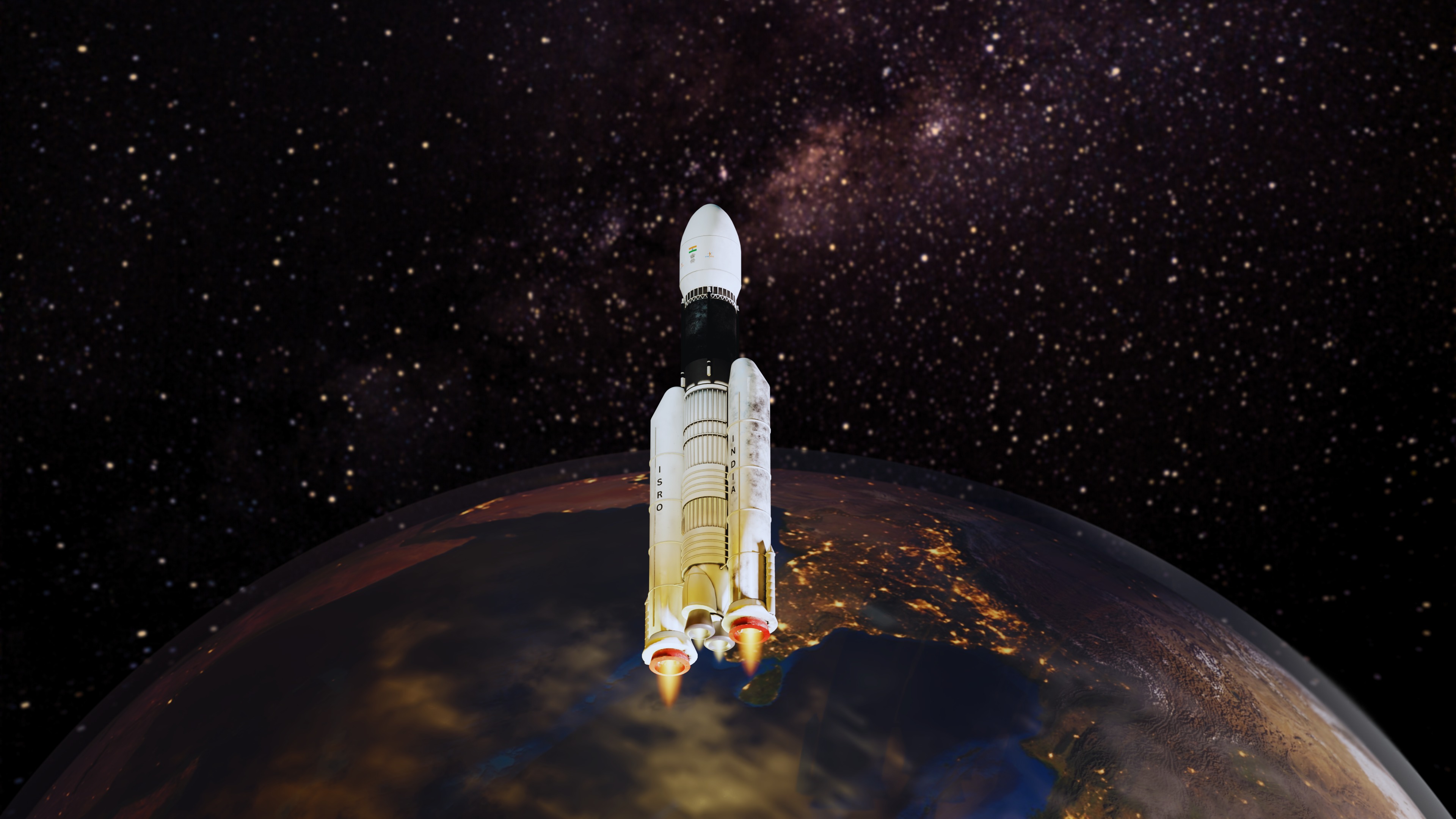 Chandrayaan 3 rocket Low-poly 3D model_5