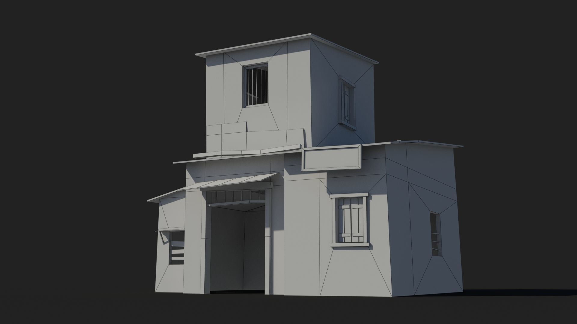 Slum x5 Low-poly 3D model_9