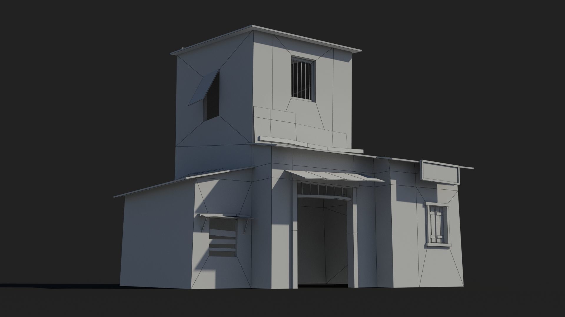 Slum x5 Low-poly 3D model_7