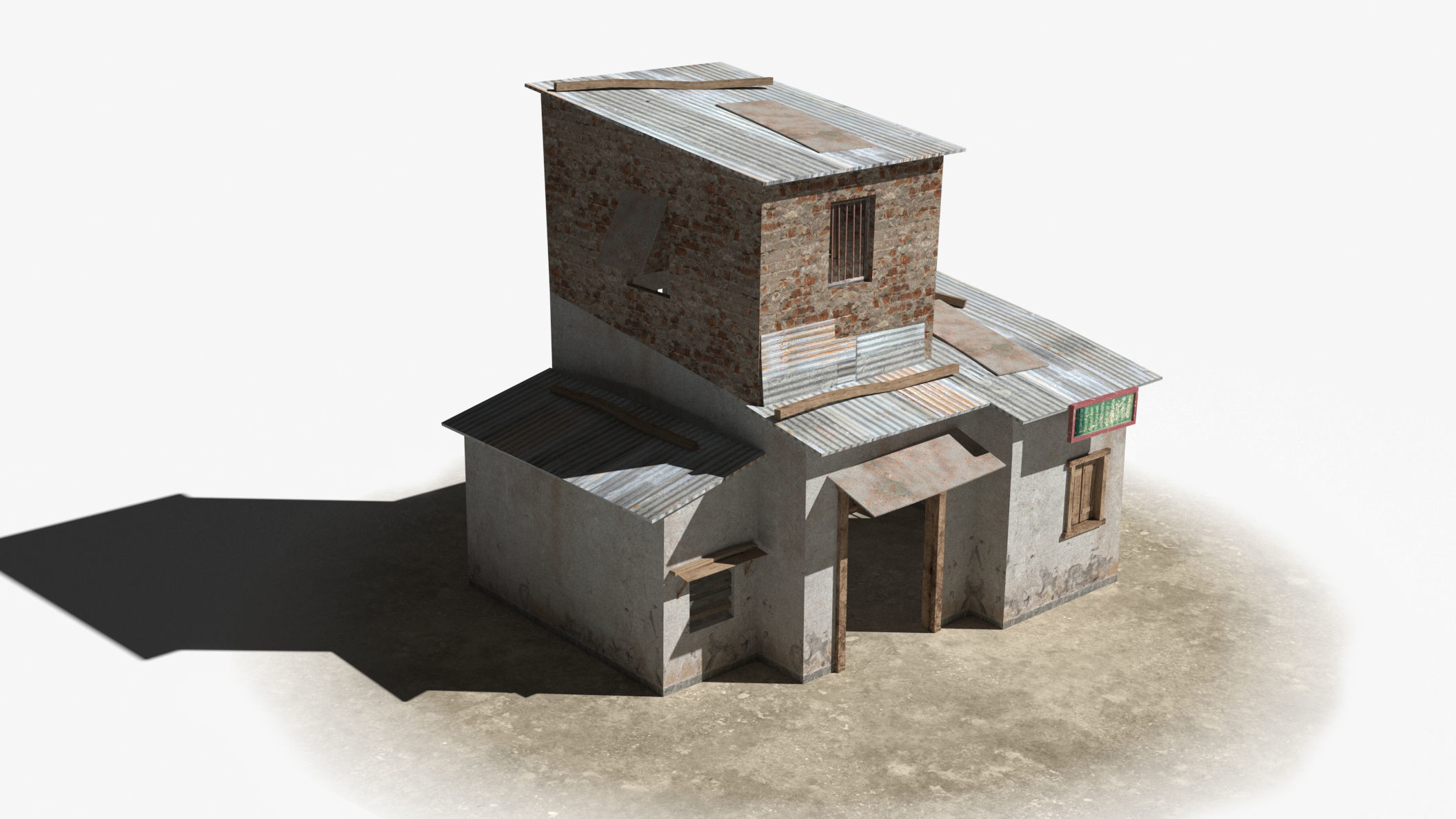 Slum x5 Low-poly 3D model_5
