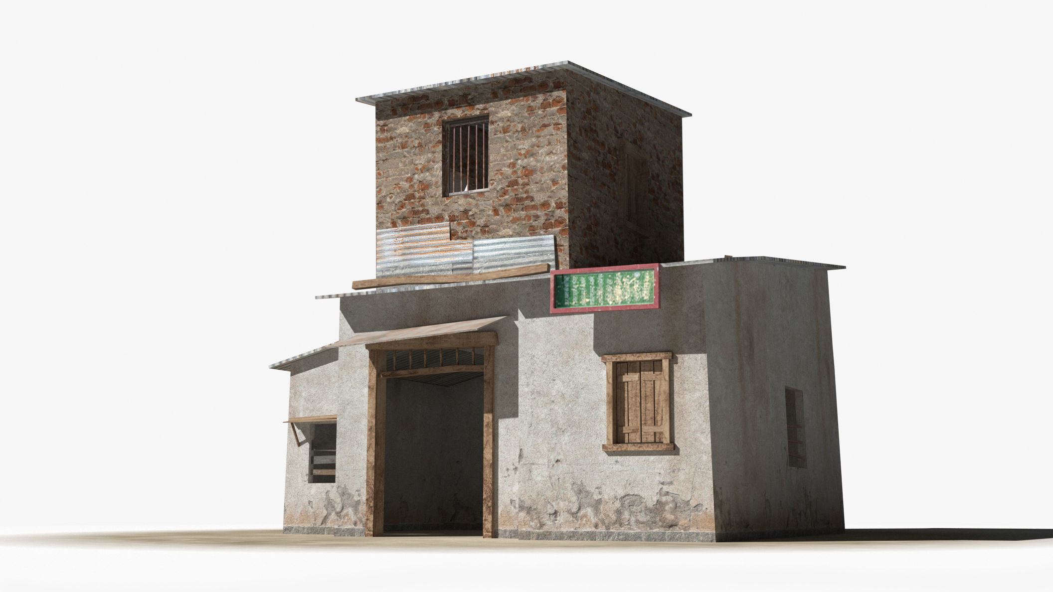 Slum x5 Low-poly 3D model_2