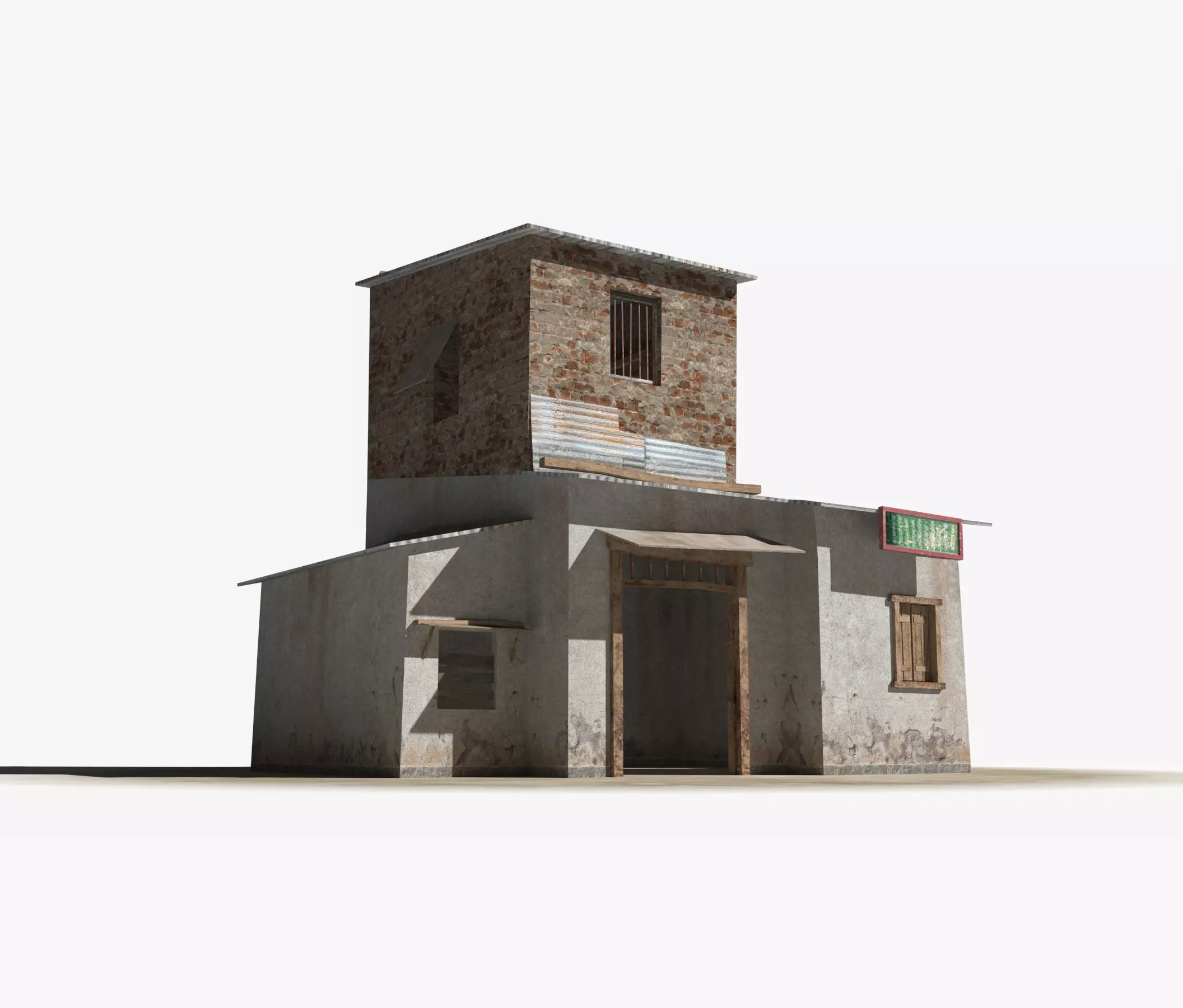 Slum x5 Low-poly 3D model_0