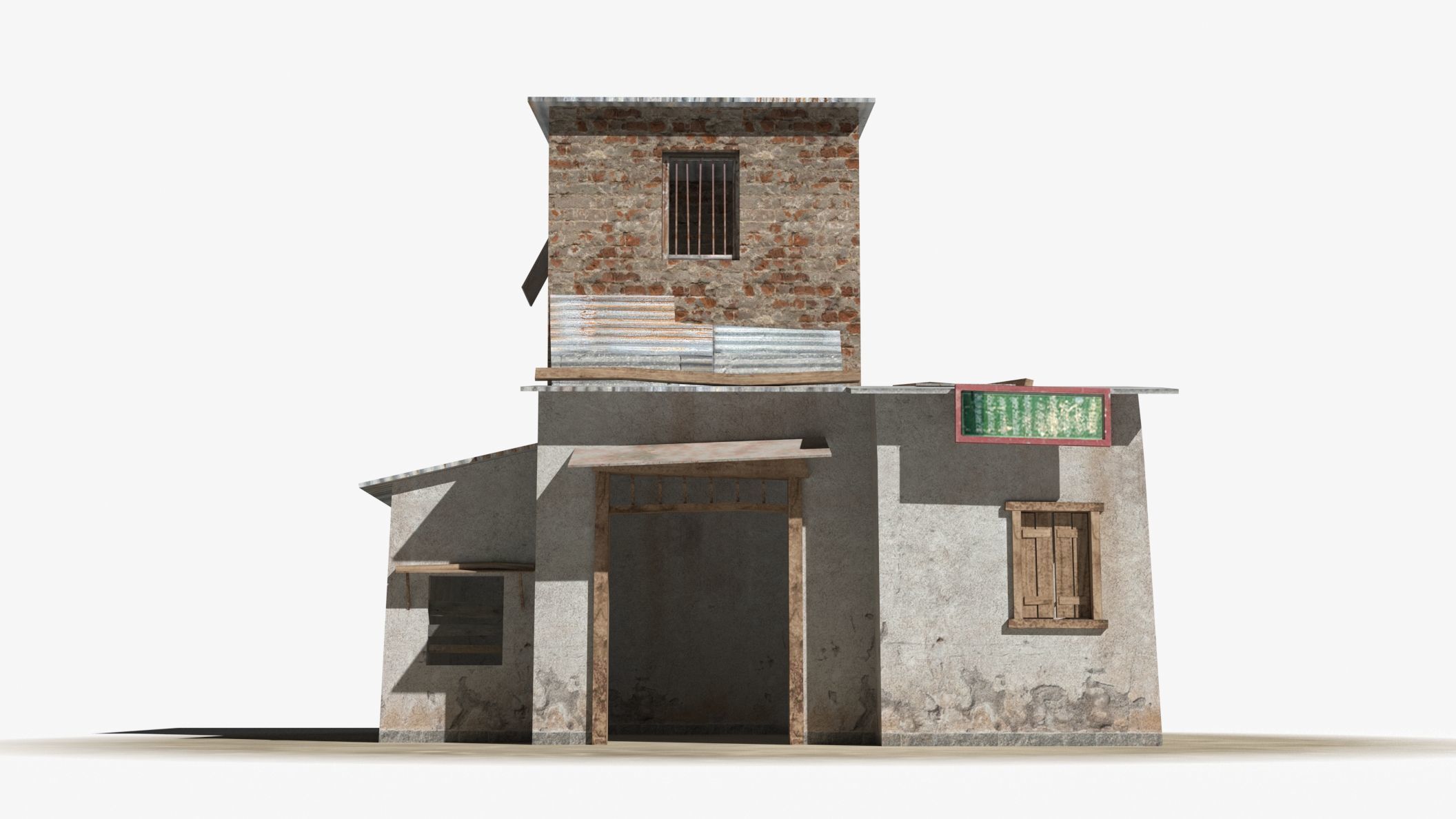 Slum x5 Low-poly 3D model_1