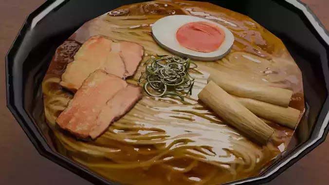Low-poly Japanese truely ramen 
