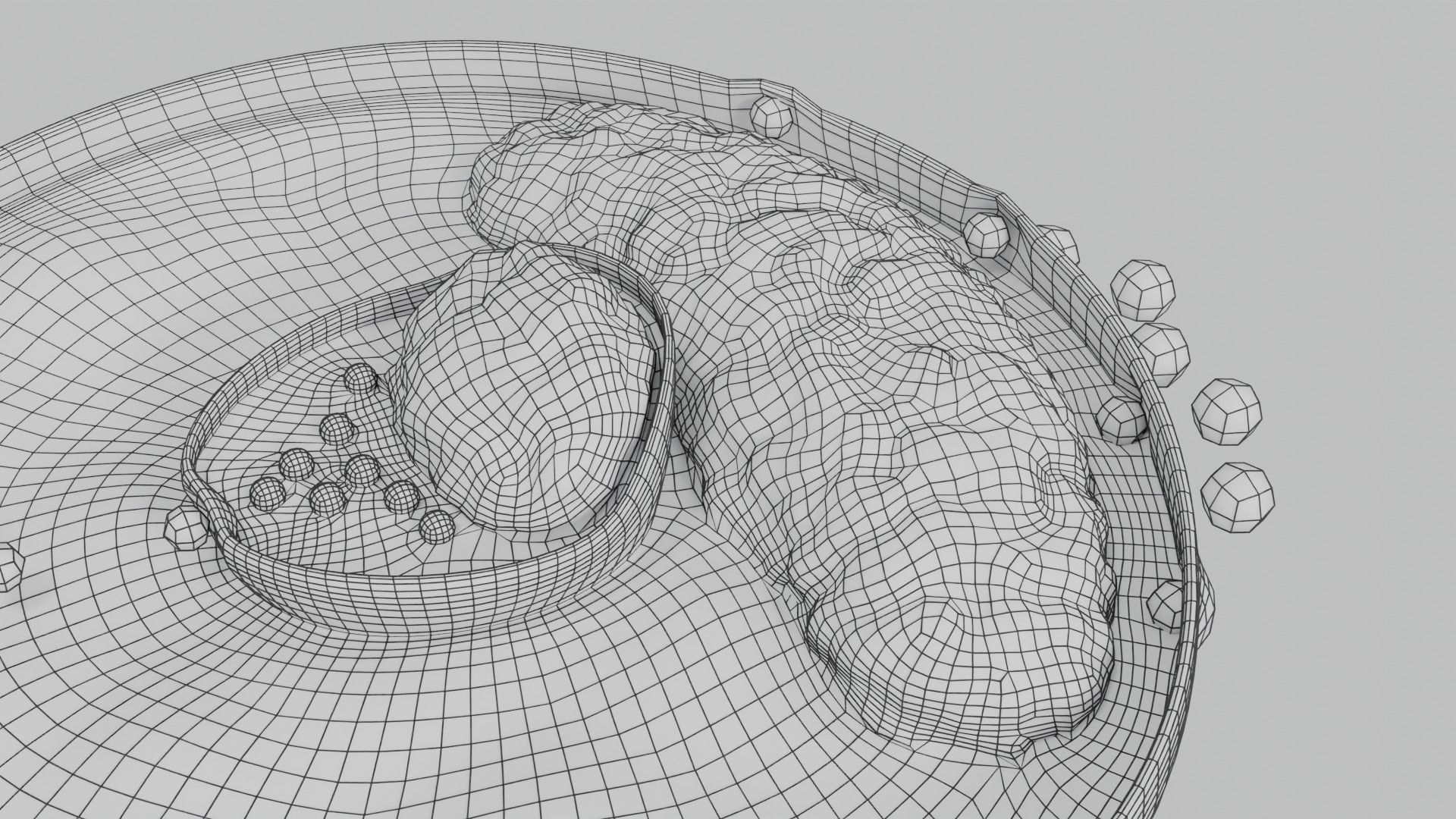 Virus infection cycle in host cell Low-poly 3D model_78