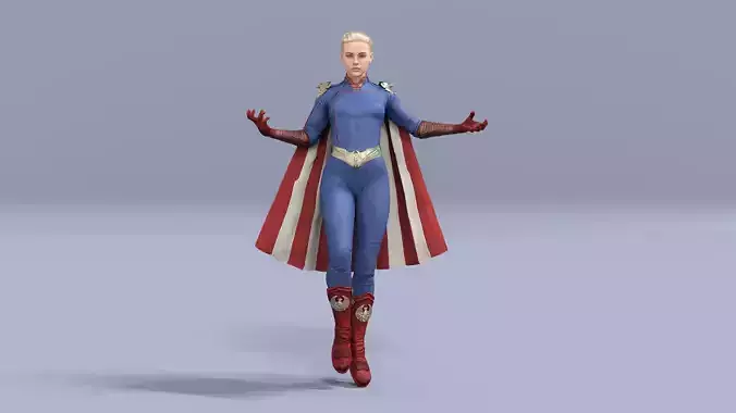 Homelander Female Rigged Animated  Low-poly 3D model