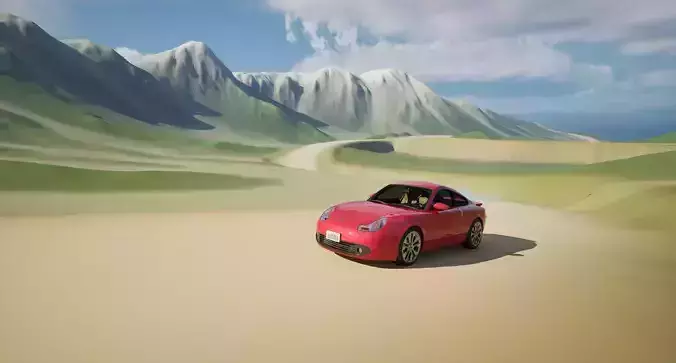 Unreal road Realistic Scene