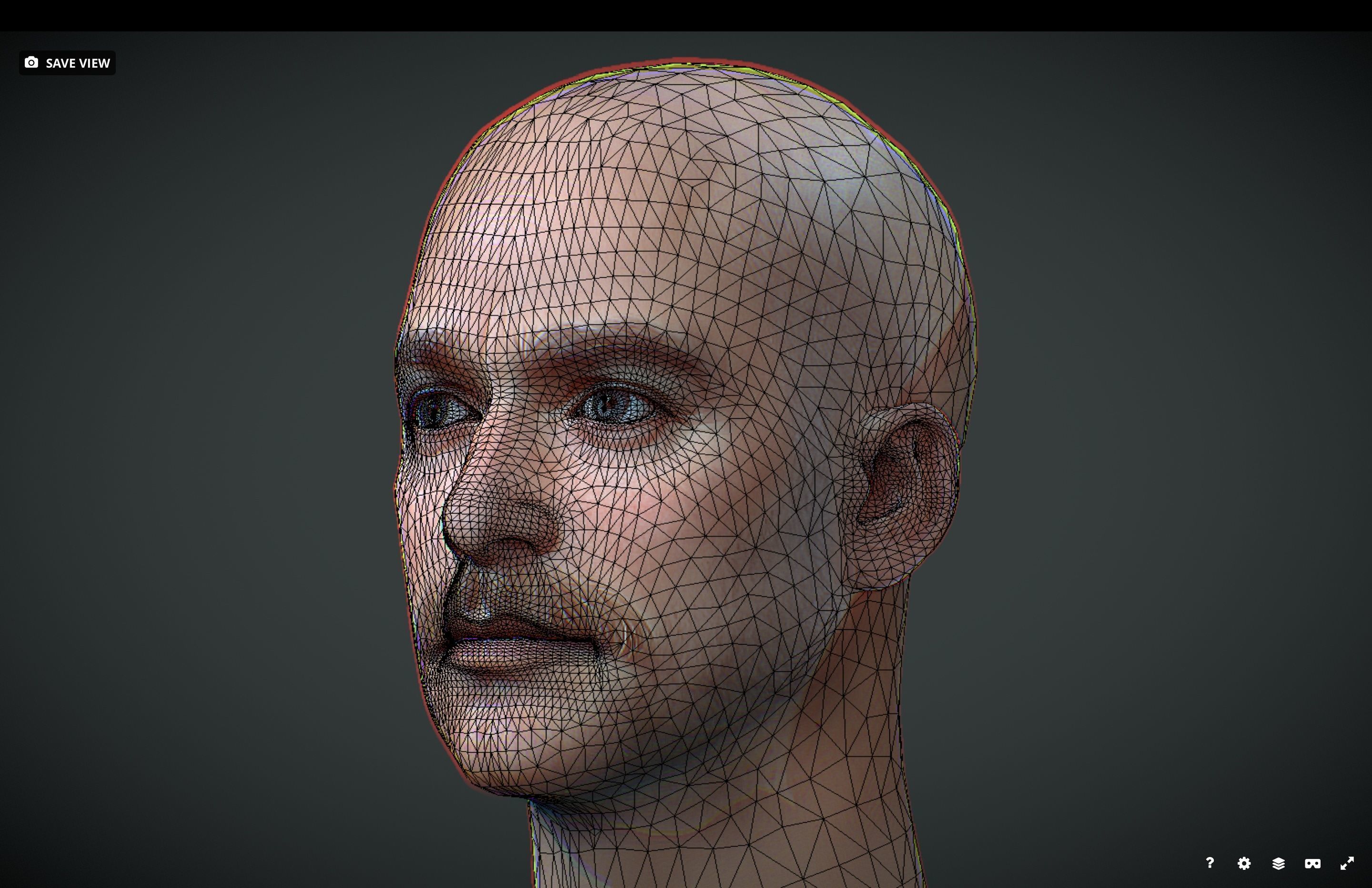 Male head Realistic Perfect Head Low-poly Low-poly 3D model_8