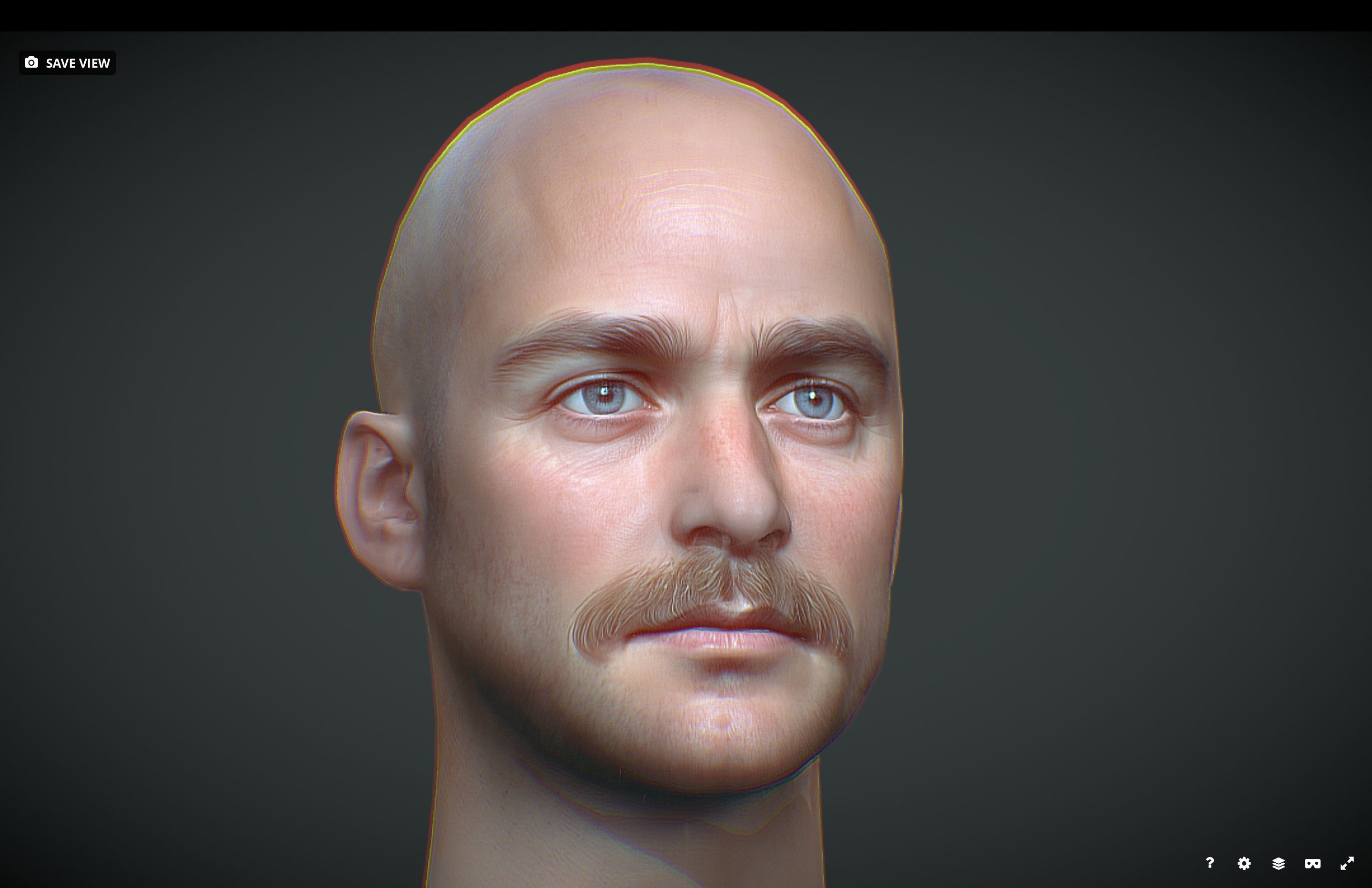Male head Realistic Perfect Head Low-poly Low-poly 3D model_6