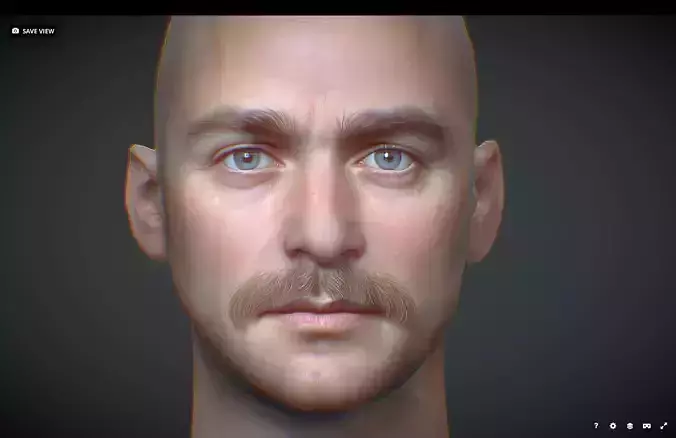 Male head Realistic Perfect Head Low-poly
