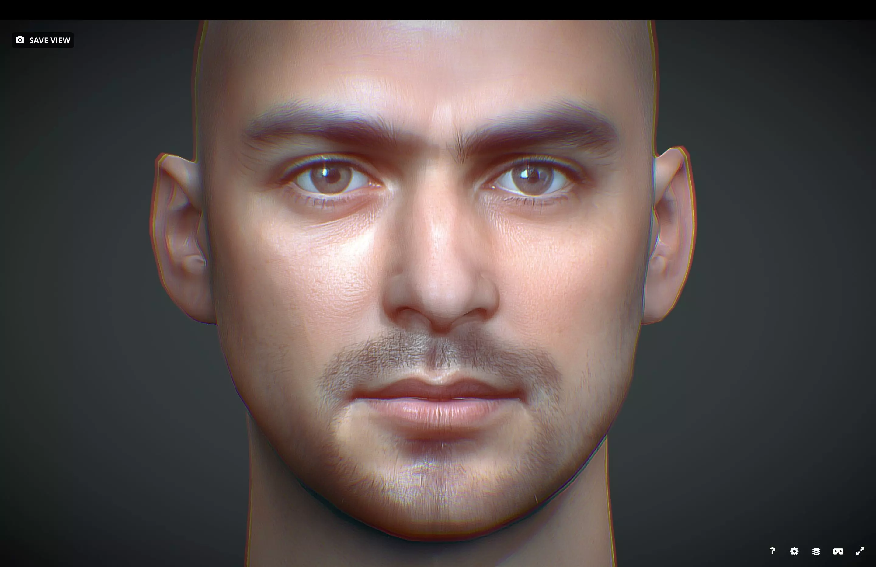 Male head Realistic Perfect Head Low-poly 3D model_0