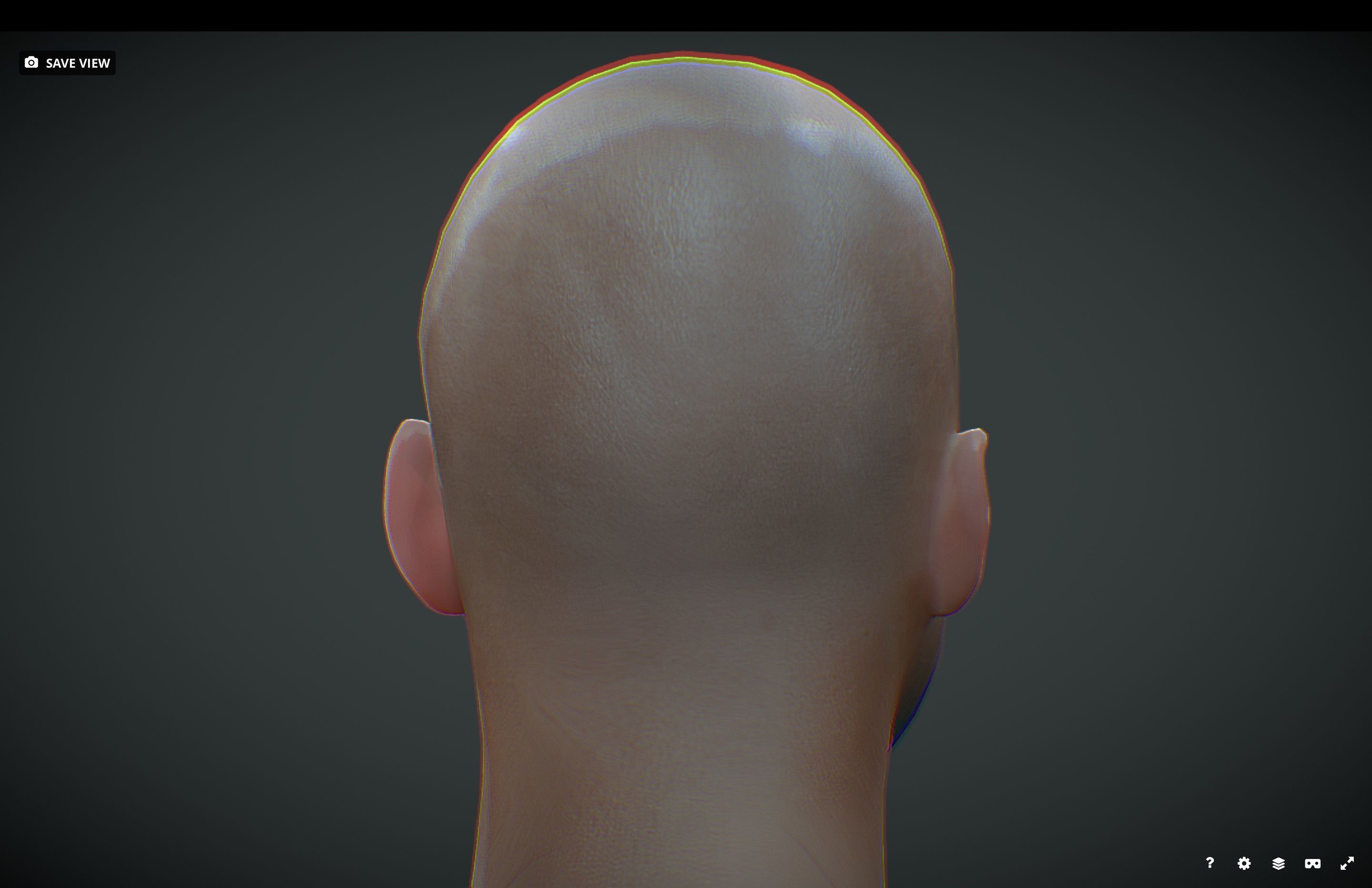 Male head Realistic Perfect Head Low-poly 3D model_5
