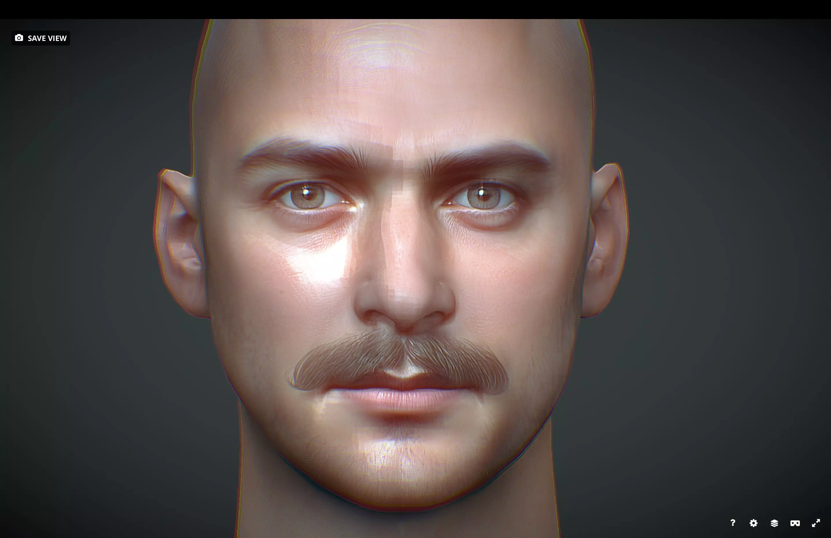 Male head Realistic Perfect Head Low-poly 3D model_0