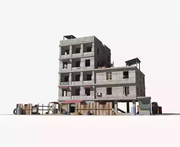 Slum X13 Low-poly 3D model