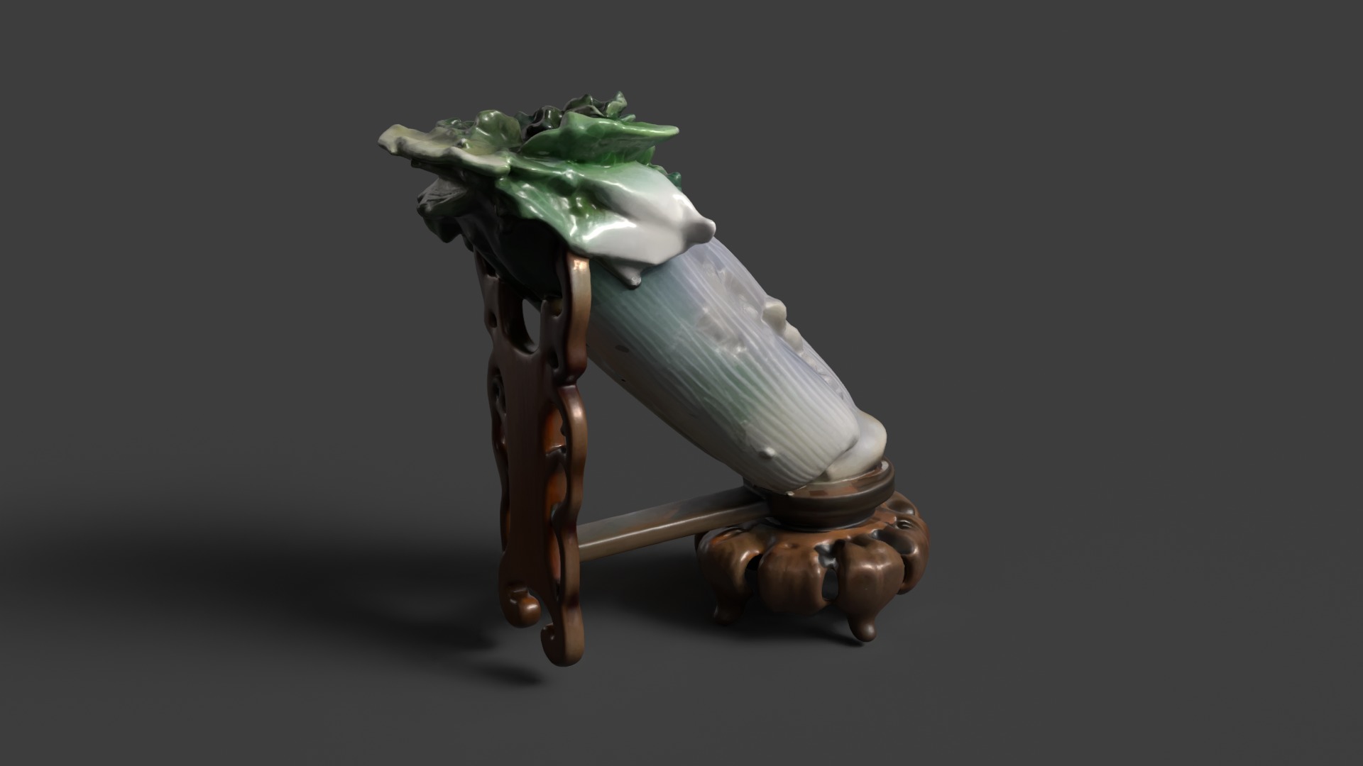 Chinese jadelite cabbage Low-poly 3D model_3