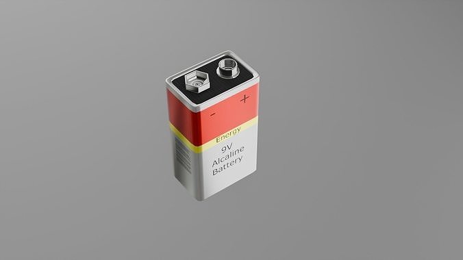 9V Battery Free low-poly 3D model