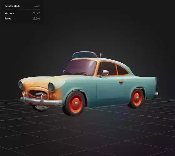 high detailed cartoony car