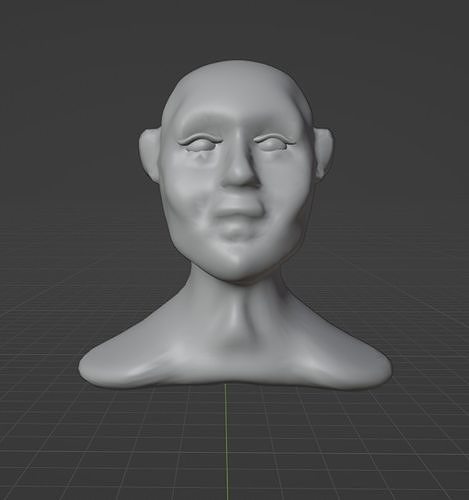 Human head for 3d modeling Free low-poly 3D model