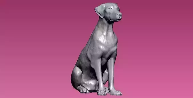 Dobermann Pinscher Dog - statue - 3D print