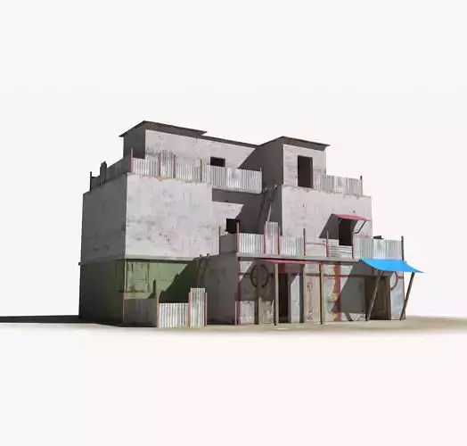 Slum x22 Low-poly 3D model